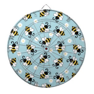 Cible De Fléchettes Petites abeilles mignonnes et fleurs marguerites m