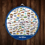 Cible De Fléchettes Petits Garçons Qui Déplacent Voitures Véhicules No<br><div class="desc">Ajoutez une touche personnalisée à la collection de sport et de jeux de votre petit garçon avec cette adorable planche de fléchettes qui célèbre toutes les choses qui bougent : camions de pompiers, voitures de police, hélicoptères et avions, trains, taxis, véhicules de construction, et plus encore ! Ajoutez le nom...</div>