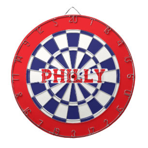 Cible De Fléchettes PHILLY Philadelphie Blanc, Bleu Marine Et Rouge