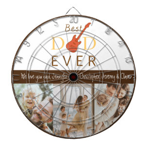 Cible De Fléchettes Photo Collage Meilleur papa Fête des pères moderne