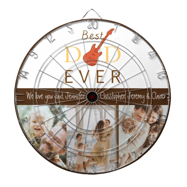 Cible De Fléchettes Photo Collage Meilleur papa Fête des pères moderne (Devant)
