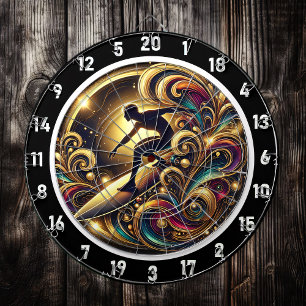 Cible De Fléchettes Pièce Abstraite d'énergie de surfer tropical