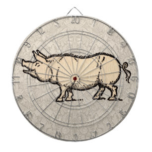 Cible De Fléchettes Pig Antique Piggy Cute Illustration Vintage