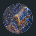 Cible De Fléchettes Piliers de création Aigle Nebula Webb Telescope<br><div class="desc">Image Webb des Piliers de la Création dans la Nebula de l'Aigle : Dans cette danse cosmique de la création et de la destruction, des tourbillons de gaz et de poussière se tortillent à travers la Nebula de l'Aigle, sculptés par des vents stellaires féroces et baignés dans la lueur éthérée...</div>