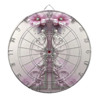 Cible De Fléchettes Pink Floral Dartboard