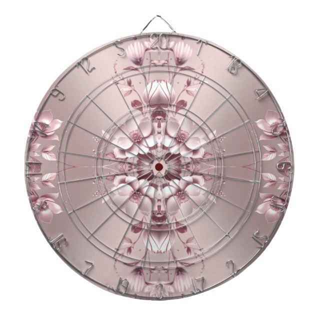 Cible De Fléchettes Pink Floral Dartboard (Devant)