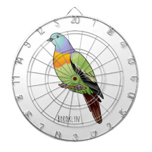 Cible De Fléchettes Pink-necked green pigeon bird cartoon illustration
