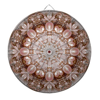 Cible De Fléchettes Pink Ornate Pearl and Floral Dartboard