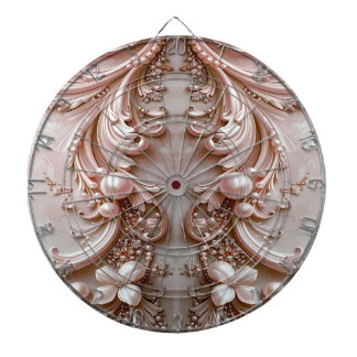 Cible De Fléchettes Pink Ornate Pearl and Floral Dartboard
