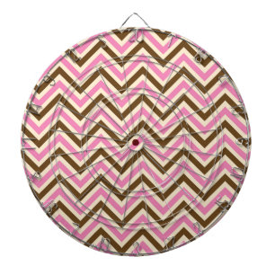 Cible De Fléchettes Pink White Brown Zig Zag Lines Cowgirl Country