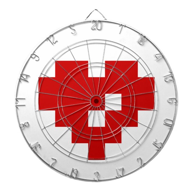 Cible De Fléchettes Pixel Coeur 8 bits Amour (Devant)