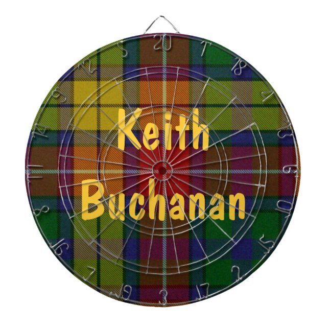 Cible de flechettes Plaid Buchanan Tartan colorée (Devant)