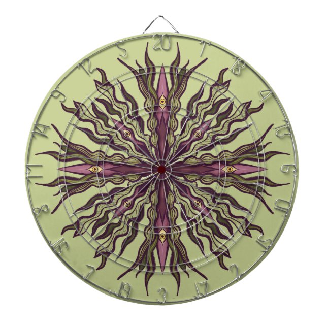 Cible De Fléchettes Plante à œil psychédélique - Mandala botanique sur (Devant)