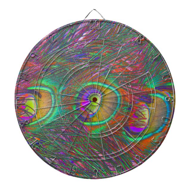 Cible De Fléchettes Plumes Peacock Tinsel de Noël (Devant)