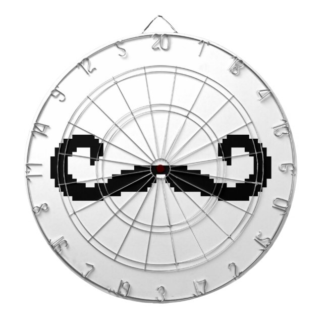 Cible De Fléchettes Poignée de 8 bits Pixel Moustache (Devant)