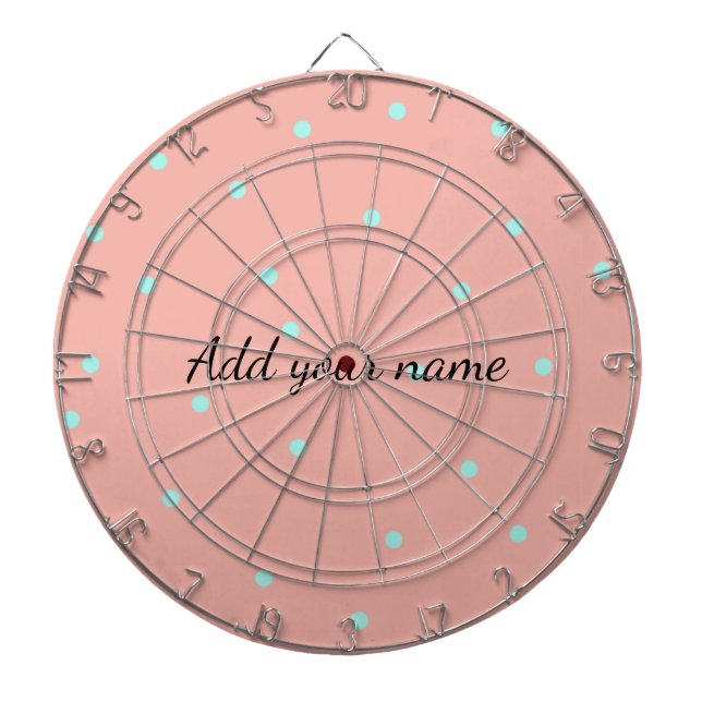 Cible De Fléchettes Points abstraits bleu orange ajouter nom texte t t (Devant)