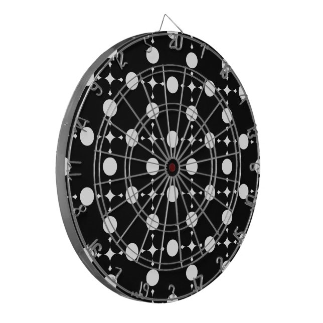Cible De Fléchettes Points blancs, Motif à pois, Points, Pois (Devant gauche)