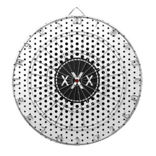 Cible De Fléchettes Points Techno Noir Monogramme moderne