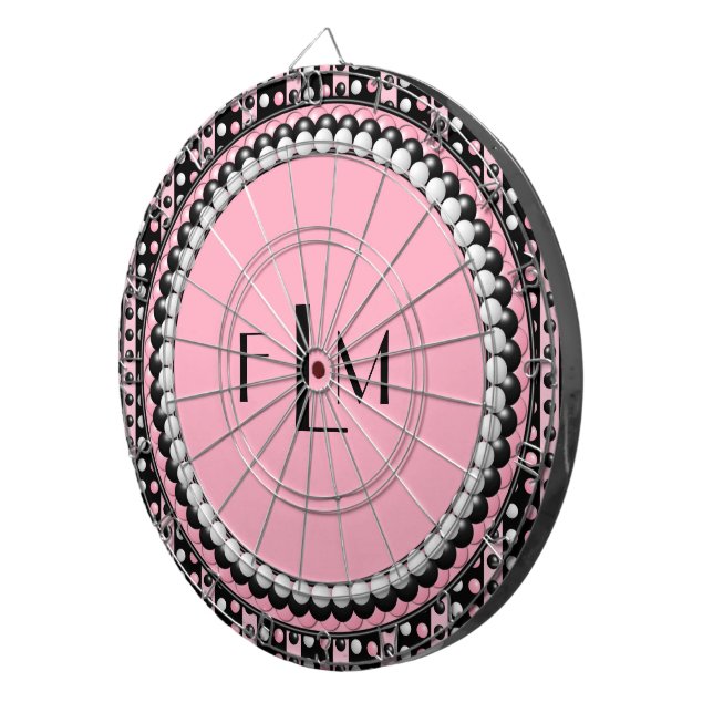 Cible De Fléchettes Pois en bandes Monogram Darboard (Devant droit)