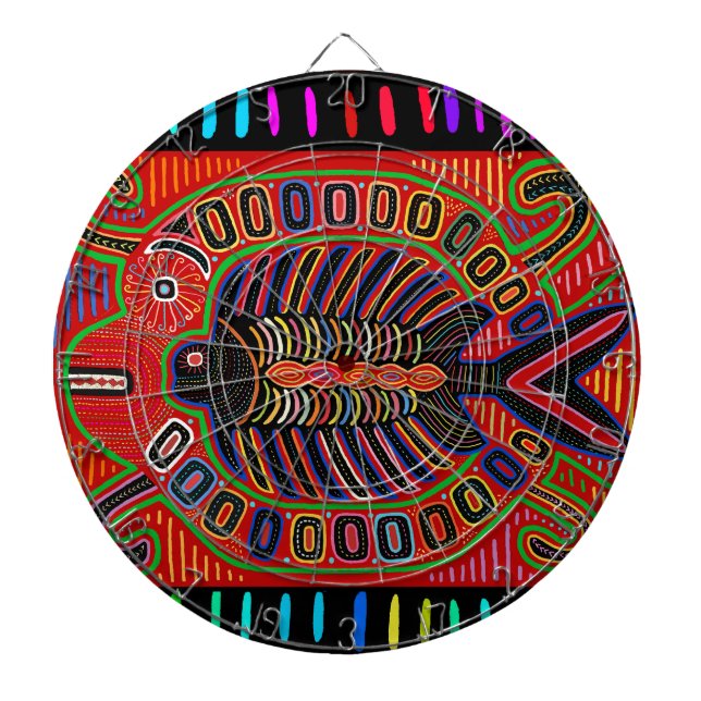 Cible De Fléchettes Poisson volant Cuna Indian Mola (Devant)