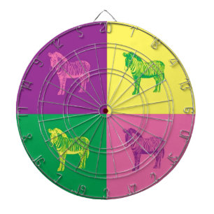 Cible De Fléchettes Pop Art Zebra