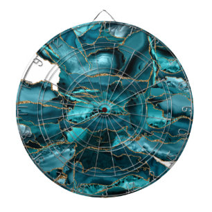 Cible De Fléchettes Porte de parties scintillant bleue et or