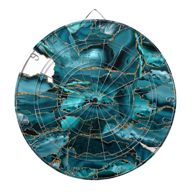 Cible De Fléchettes Porte de parties scintillant bleue et or (Devant)