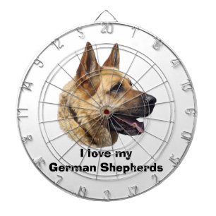 Cible De Fléchettes Portrait de chien berger allemand alsacien