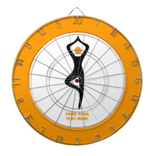Cible De Fléchettes Pose de yoga noir, orange personnalisé