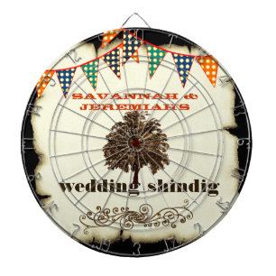 Cible de fléchettes pour mariage rustique chic cam
