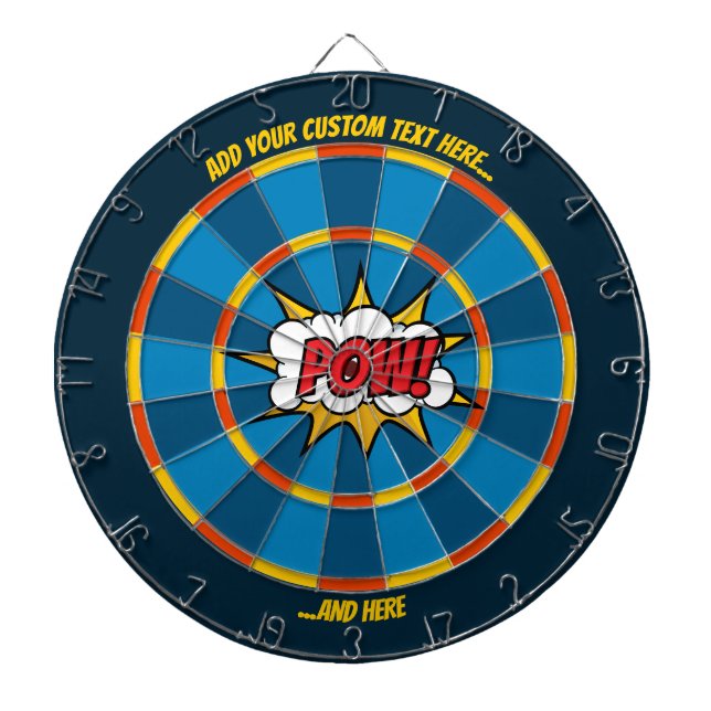 Cible De Fléchettes Pow Comic Sound Effet Dartboard avec texte personn (Devant)