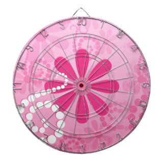 Cible De Fléchettes Pretty Pink Flowers Cute Retro Daisy Pattern