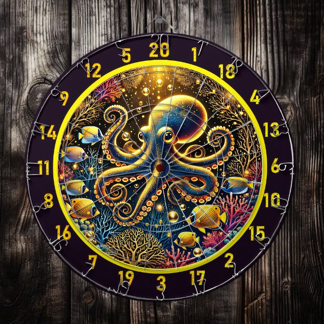 Cible De Fléchettes Profondeurs cristallines Tableau noir Octopus (Créateur téléchargé)