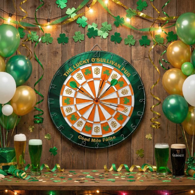 Cible De Fléchettes Pub irlandais Shamrocks & Celtic Knots  (Créateur téléchargé)