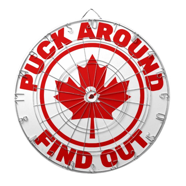 Cible De Fléchettes Puck Around & Find Out Feuille de Maple Canadienne (Devant)