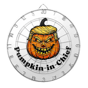 Cible De Fléchettes Pumpkin Caricature Resembling Donald Trump with “P