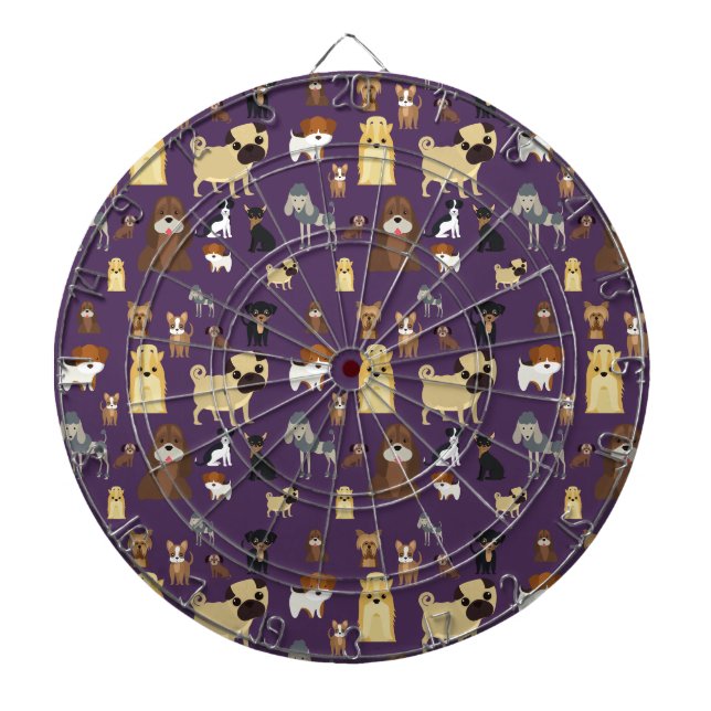 Cible De Fléchettes purple backgrogs dogs (Devant)