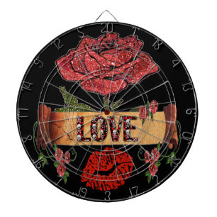 Cible De Fléchettes RAB Rockabilly Roses, Amour & Rouge à Lèvres