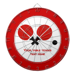 Cible De Fléchettes Raquettes de ping-pong de table et boule noir, rou