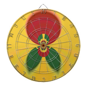 Cible De Fléchettes Rasta Colours Art Abstrait Imprimer