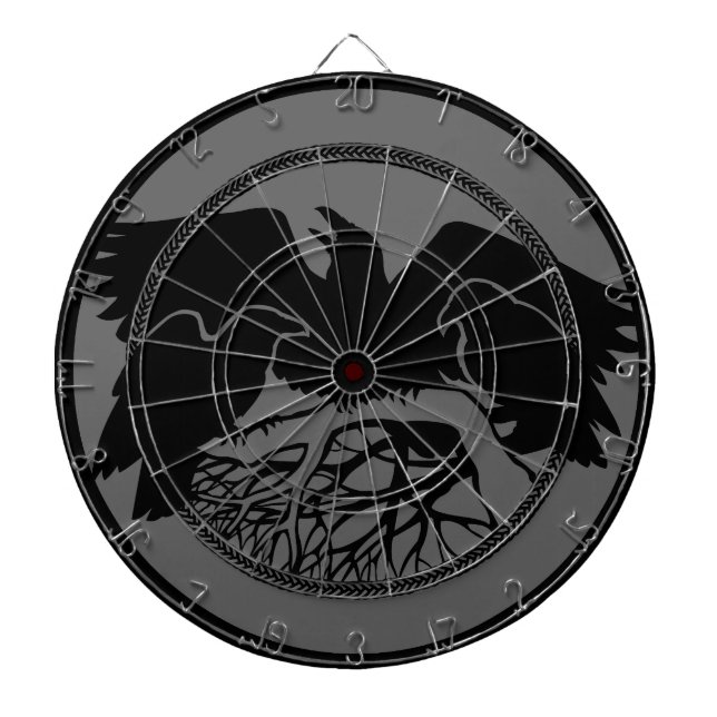 Cible De Fléchettes Raven Dartboard Cool Tribal Raven Art Dartboard (Devant)