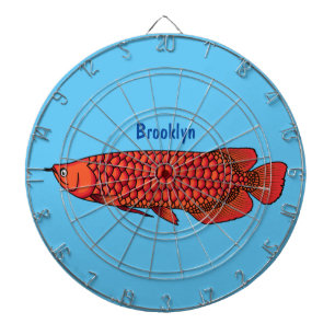 Cible De Fléchettes Red Arowana fish cartoon