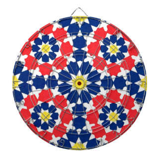 Cible De Fléchettes red blue yellow abstract dart board