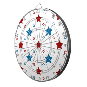 Cible De Fléchettes Red et Blue Stars Motif sur White