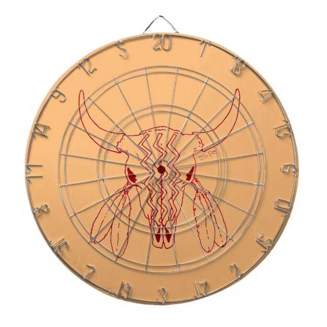 Cible De Fléchettes Red Ghost Dance Buffalo ligne tan darboard (Devant)