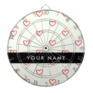 Cible De Fléchettes Red Hearts Motif, Amour, Votre Nom, Personnaliser