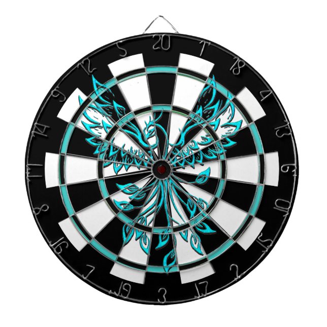 Cible De Fléchettes Réglementation turquoise Blue and Black Phoenix Ri (Devant)
