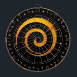 Cible De Fléchettes Régulation de la spirale flamboyante<br><div class="desc">Beau design classe en orange et noir</div>