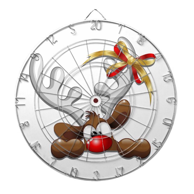 Cible De Fléchettes Reindeer Puzzled drôle Caractère de Noël (Devant)