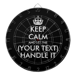 Cible De Fléchettes Restez calme et laissez (texte personnalisé) le gé